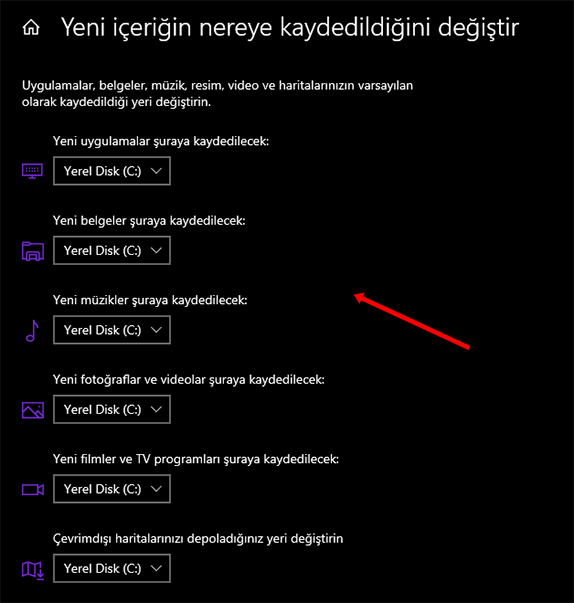 Windows 10 Varsayılan Depolama Alanı Değiştirme Nasıl Yapılır? - 6