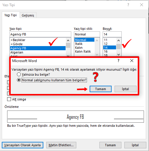 Word Varsayılan Yazı Tipini ve Yazı Boyutunu Değiştirme Nasıl Yapılır? - 3