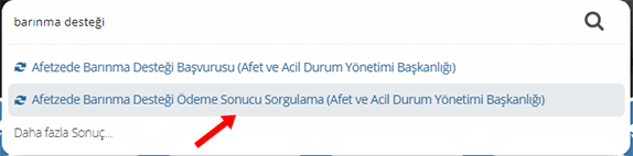 Afetzede Barınma Desteği Ödeme Sonucu Sorgulama - 1