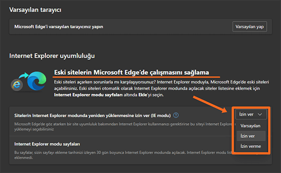 Microsoft Edge Internet Explorer Sayfası Açma (IE Modu) - 4 Microsoft Edge Internet Explorer Sayfası Açma (IE Modu) - 4