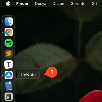 Apple macOS "UpNote" Yeni Not Defteri Oluşturmak - 1