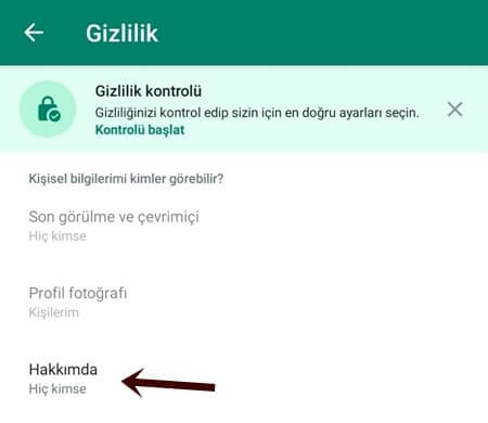 WhatsApp Hakkımda Bilgisi Gizleme Nasıl Yapılır? - 1