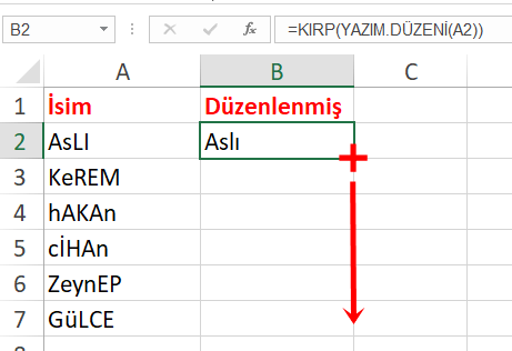 Excel Tablosunda Liste Adı Düzenleme Nasıl Yapılır? Metin Düzenleme Nasıl Yapılır? - 7