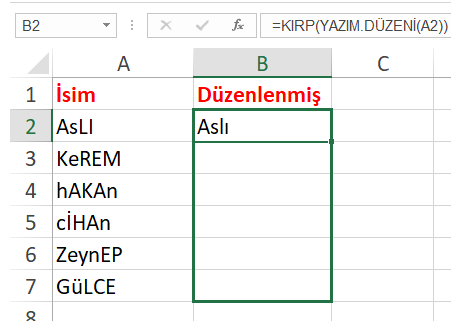 Excel Tablosunda Liste Adı Düzenleme Nasıl Yapılır? Metin Düzenleme Nasıl Yapılır? - 8 Excel Tablosunda Liste Adı Düzenleme Nasıl Yapılır? Metin Düzenleme Nasıl Yapılır? - 8