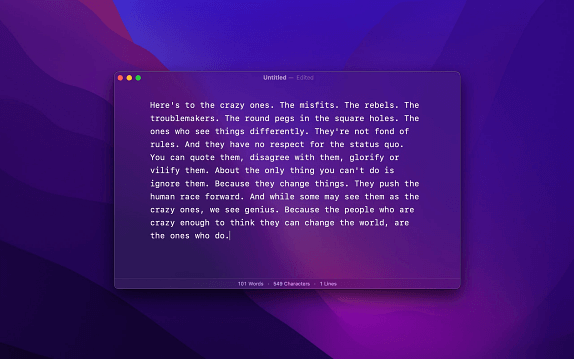 macOS "Plain Text Editor" Uygulaması macOS "Plain Text Editor" Uygulaması