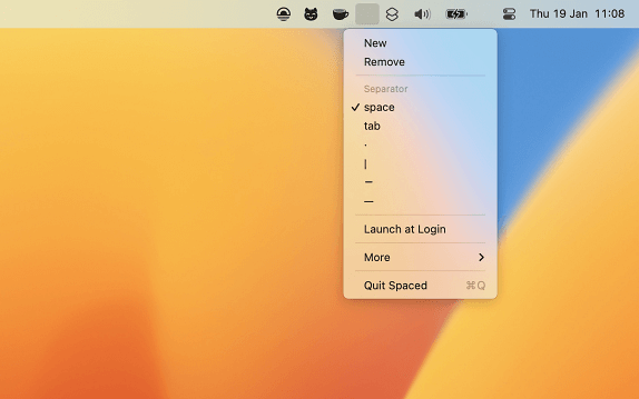 Apple macOS "Spaced" Uygulaması Apple macOS "Spaced" Uygulaması