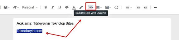 Blogger Yazı Panelinde Resme veya Kelimeye Bağlantı Linki Eklemek Nasıl Yapılır? - 2