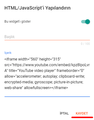 Blogger'da Ana Sayfaya Widget Olarak YouTube Videosu Eklemek Nasıl Yapılır? - 8 Blogger'da Ana Sayfaya Widget Olarak YouTube Videosu Eklemek Nasıl Yapılır? - 8