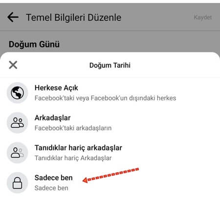 Facebook Mobil Doğum Günü Bildirimi Kapatma - Doğum Günü Tarihi Gizleme - 5