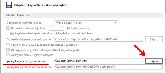 Word Varsayılan Dosya Kaydetme Konumu Değiştirme Nasıl Yapılır? - 4