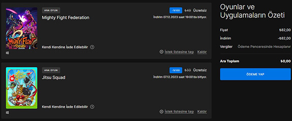 Epic Games Ücretsiz Oyunlar: Jitsu Squad ve Mighty Fight Federation Epic Games Ücretsiz Oyunlar: Jitsu Squad ve Mighty Fight Federation