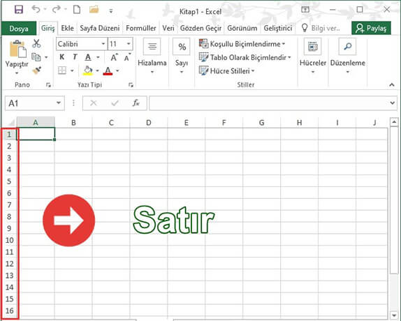 Excel Satır ve Sütun Kavramları Nelerdir? Excel'de Kaç Satır Kaç Sütun Kaç Hücre Bulunur? - 2