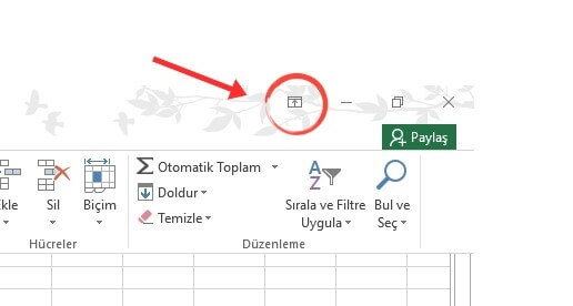 Excel Üst Menü Şeridi Gizleme ve Açma Nasıl Yapılır? - 1 Excel Üst Menü Şeridi Gizleme ve Açma Nasıl Yapılır? - 1