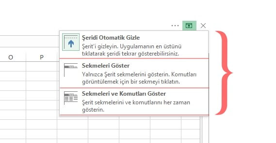 Excel Üst Menü Şeridi Gizleme ve Açma Nasıl Yapılır? - 4 Excel Üst Menü Şeridi Gizleme ve Açma Nasıl Yapılır? - 4