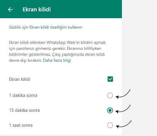 WhatsApp Web Ekran Kilidi Ayarlama Nasıl Yapılır? - 7