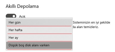 Windows 10 Akıllı Depolama Açma - Kapama - 7