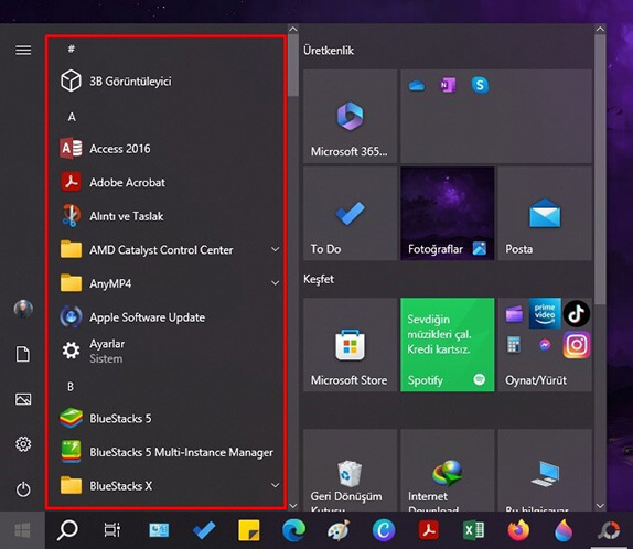 Windows 10 Başlangıçtaki Uygulama Listesini Açma - Gizleme Nasıl Yapılır? - 1 Windows 10 Başlangıçtaki Uygulama Listesini Açma - Gizleme Nasıl Yapılır? - 1