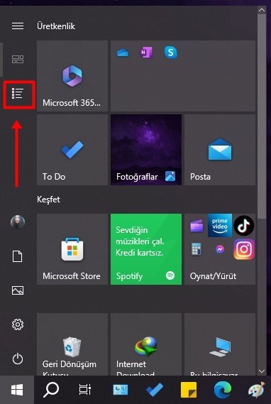 Windows 10 Başlangıçtaki Uygulama Listesini Açma - Gizleme Nasıl Yapılır? - 6