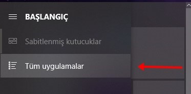 Windows 10 Başlangıçtaki Uygulama Listesini Açma - Gizleme Nasıl Yapılır? - 7