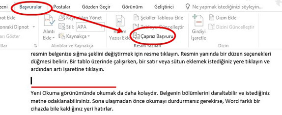 Word Çapraz Başvuru Nasıl Kullanılır? - 2 Word Çapraz Başvuru Nasıl Kullanılır? - 2