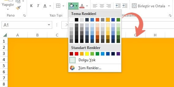 Excel Hücre Arka Plan Rengi Değiştirme Nasıl Yapılır? - 3