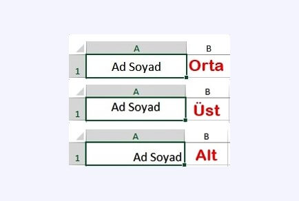 Excel Hücre içi Metin Hizalama Nasıl Yapılır? - 3 Excel Hücre içi Metin Hizalama Nasıl Yapılır? - 3