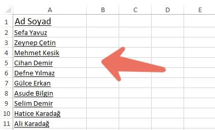 Excel Hücre Metinlerini Altı Çizgili Yazma Nasıl Yapılır - 3