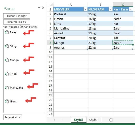 Excel Pano Nedir? Excel Pano Nasıl Kullanılır? - 3 Excel Pano Nedir? Excel Pano Nasıl Kullanılır? - 3
