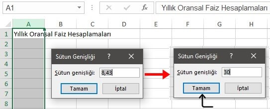 Excel Satır Yüksekliği ve Sütun Genişliği Ayarlama Nasıl Yapılır? - 3