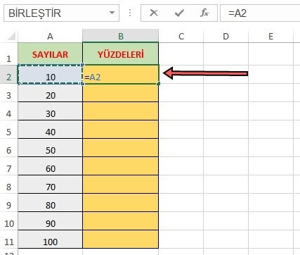 Excel Sayıların Yüzdesi Nasıl Alınır? Excel Sayı Yüzdesi Hesaplama - 2