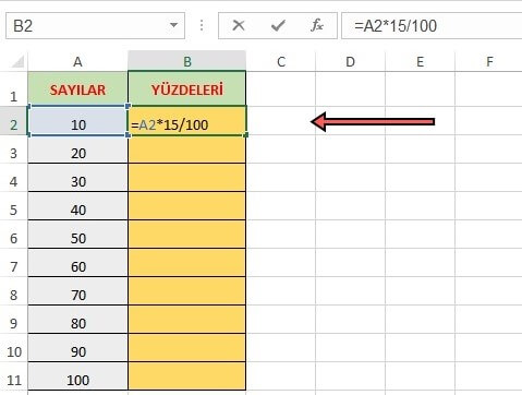 Excel Sayıların Yüzdesi Nasıl Alınır? Excel Sayı Yüzdesi Hesaplama - 3