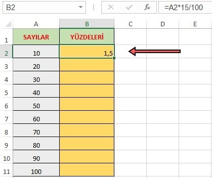 Excel Sayıların Yüzdesi Nasıl Alınır? Excel Sayı Yüzdesi Hesaplama - 4