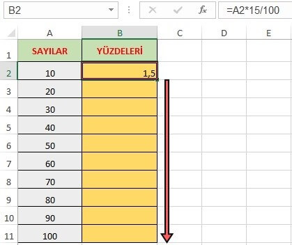 Excel Sayıların Yüzdesi Nasıl Alınır? Excel Sayı Yüzdesi Hesaplama - 5