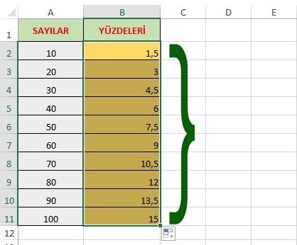 Excel Sayıların Yüzdesi Nasıl Alınır? Excel Sayı Yüzdesi Hesaplama - 6