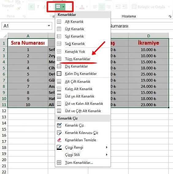 Excel Tablo Oluşturma Nasıl Yapılır? Detaylı - 10