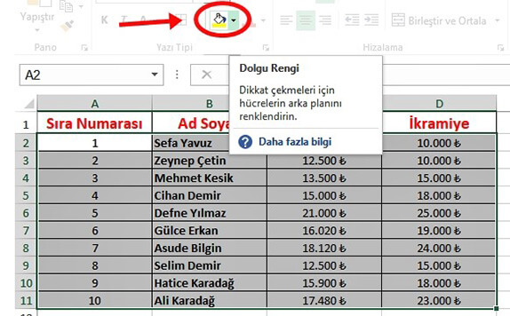 Excel Tablo Oluşturma Nasıl Yapılır? Detaylı - 11