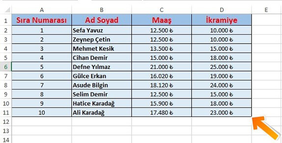 Excel Tablo Oluşturma Nasıl Yapılır? Detaylı - 12