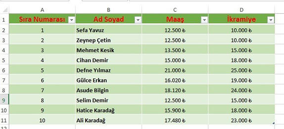 Excel Tablo Oluşturma Nasıl Yapılır? Detaylı - 14