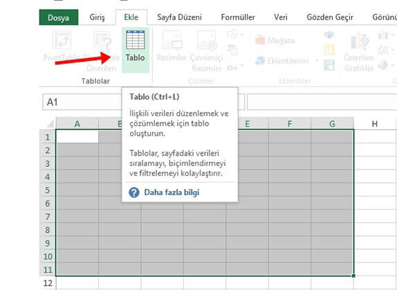Excel Tablo Oluşturma Nasıl Yapılır? Detaylı - 15