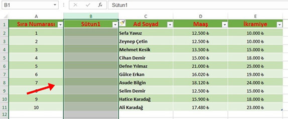 Excel Satır veya Sütun Ekleme Nasıl Yapılır? - 5