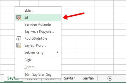 Excel Sayfa Silme Nasıl Yapılır? - 2