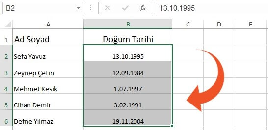 Excel Tarih Biçimi Değiştirme Nasıl Yapılır? - 1 Excel Tarih Biçimi Değiştirme Nasıl Yapılır? - 1
