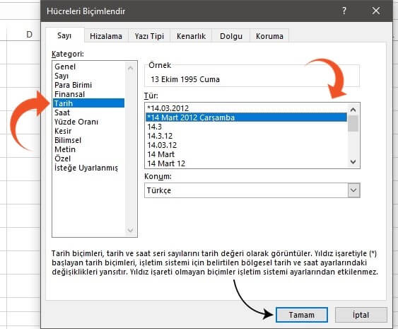 Excel Tarih Biçimi Değiştirme Nasıl Yapılır? - 3