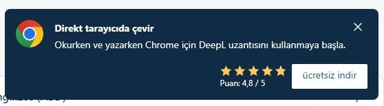 Deepl Google Chrome Eklentisi