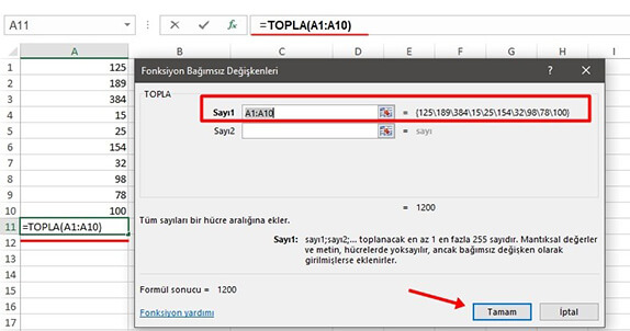 Excel Toplama İşlemi Nasıl Yapılır? - 12