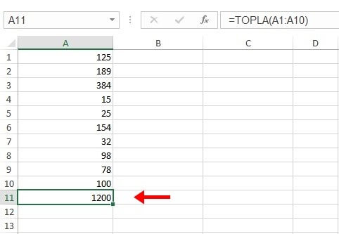 Excel Toplama İşlemi Nasıl Yapılır? - 8