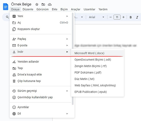 Google Dokümanlar ile Belgeyi Microsoft Word’e Çevirme - 2 Google Dokümanlar ile Belgeyi Microsoft Word’e Çevirme - 2