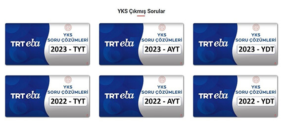 TRT YKS Çıkmış Sorular TRT YKS Çıkmış Sorular