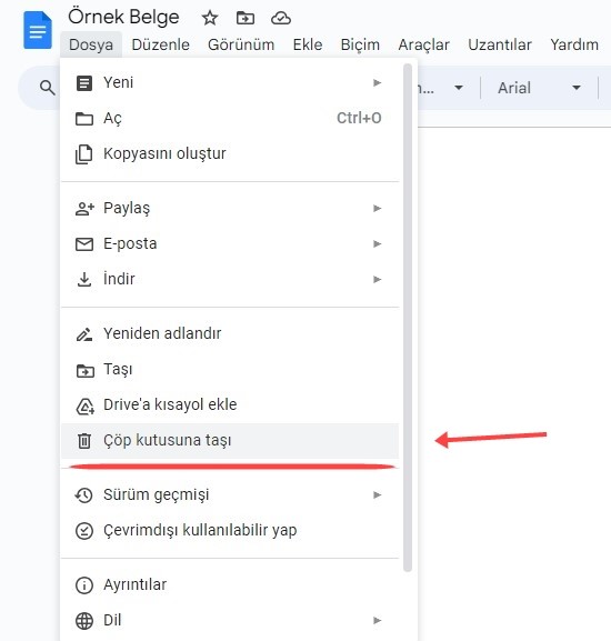Google Dokümanlar Belgeyi Çöp Kutusuna Taşıma Nasıl Yapılır? - 2 Google Dokümanlar Belgeyi Çöp Kutusuna Taşıma Nasıl Yapılır? - 2