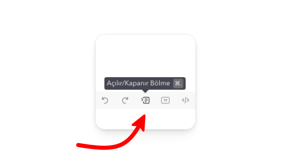 UpNote - Açılır/Kapanır Bölme